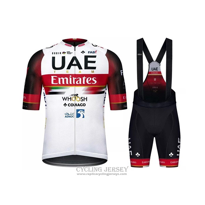 2021 Cycling Jersey UAE Black White Red Short Sleeve And Bib Short